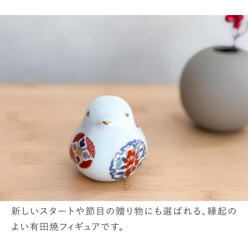 Momoco Bird Auspicious Bird Old Imari Small Bird Figurine Interior Decor Handcrafted by Artisans Arita Ware Stylish Decorative Porcelain Object