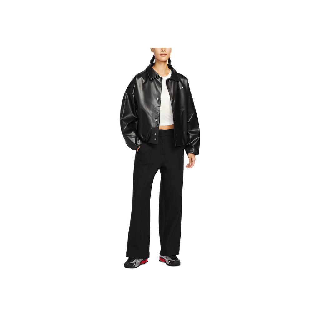 Nike Sportswear Oversized Solid Long Sleeve Comfortable Jacket Women Jacket Black IO0477010