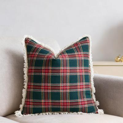 Vánoční kostkované povlaky na polštář 45x45 cm Vintage Farmhouse Zimní čtvercový povlak na polštář do obývacího pokoje Gauč Pohovka Postel