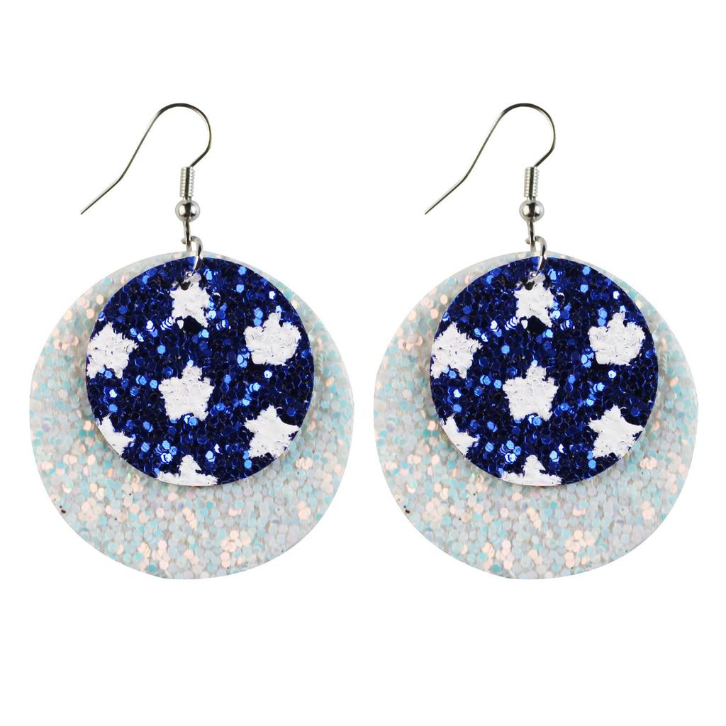 American Flag Star Stripe Elements Independence Day Leather Earrings Election Theme Diy