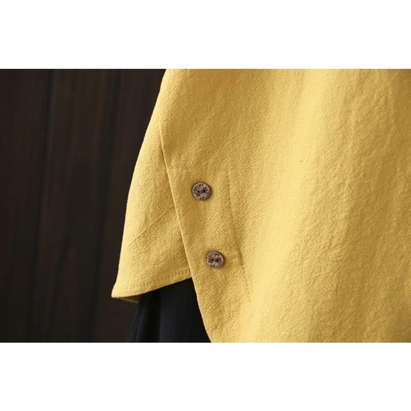 Kortmouwig T-shirt Dames Zomer Linnen Retro Stijl Mode Grote Maat Los Dames Top