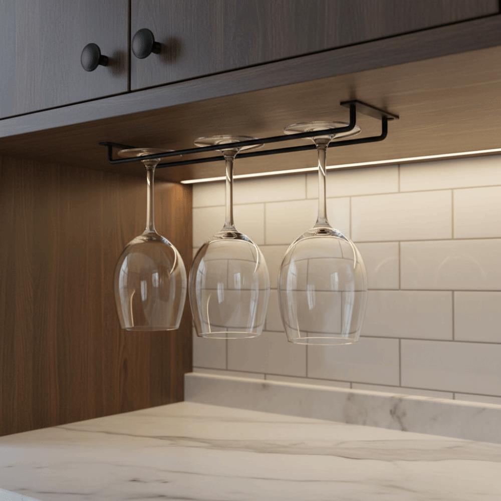27/35cm Under Cabinet Stemware Holder 1/2/3 Row Hanging Cup Holder Home Storage
