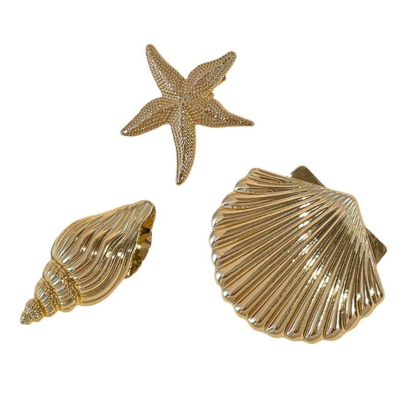 

3 шт. Заколки для волос в виде морских звезд, Свадебное украшение для головы, Аксессуары для волос для женщин, Летние пляжные металлические заколки-автоматы для волос, Шпильки, Подарок 1