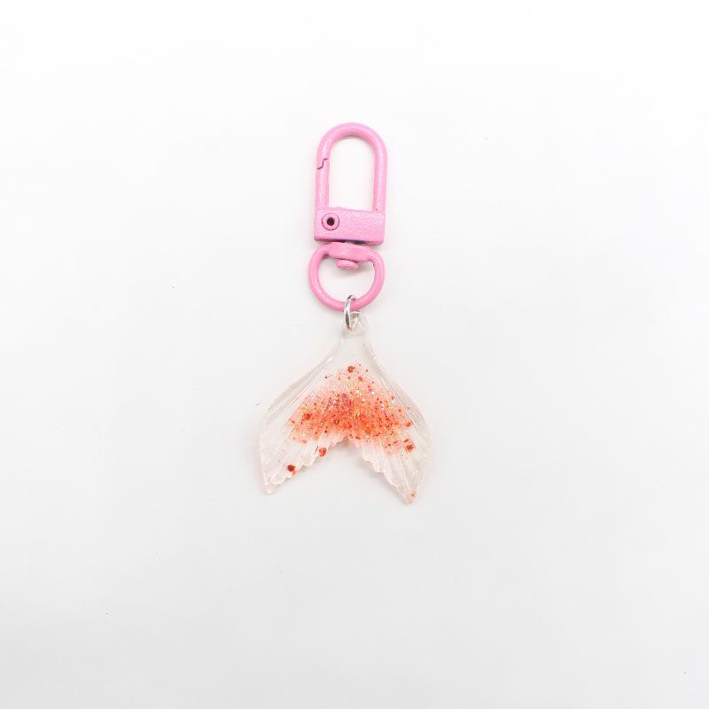Colorful DIY Iridescent Mermaid Tail Keychain for Bag & Phone Decoration оранжевый