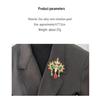 Retro European Court-Style Gemstone Brooch - Antique Replica with Full Diamond and Colorful Gems for Women