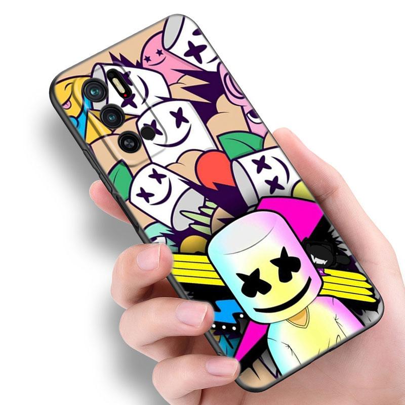 DJ Marshmallow Phone Case For Xiaomi Redmi Note 7 8 9 10 Lite 11 11E 11T 12 Pro 11S 4G 10T 5G 8T 9S 10S Soft TPU Black Cover