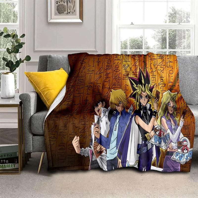 YuGiOh Monster Card Anime Cartoon Throw Blanket Soft Cozy Blanket for Bedroom Sofa Travel Office Picnic Kids Cover
