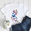 Butterfly Love Heart Print T Shirt Women Fashion Black T Shirt Female Short Sleeve Cute Graphic Tee Shirts Ladies Summer Tops