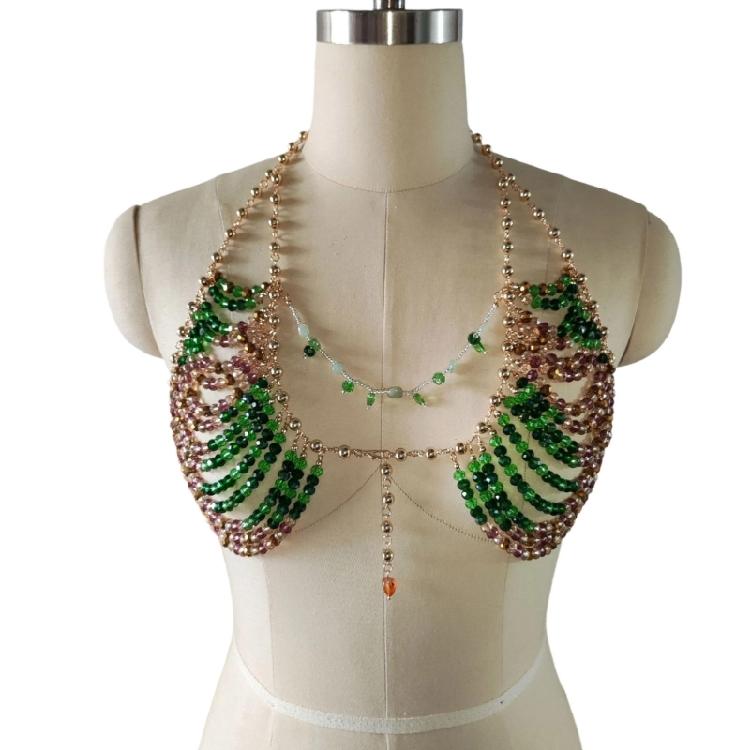 Rhinestones Body Chain Bra Multilayer Crystal Chest Chains Body Accessories Jewelry Women Nightclub Raves Body Jewel 1