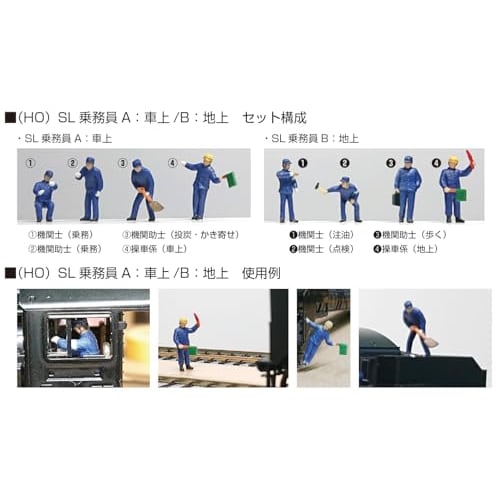 KATO HO Gauge Steam Locomotive Crew A: On-Board Diorama Supplies 6-533