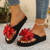 2026 Women Slippers Bow Summer Sandals Indoor Outdoor Beach Shoes Summer Women Slippers Flip Flops On The Platform Slides Women