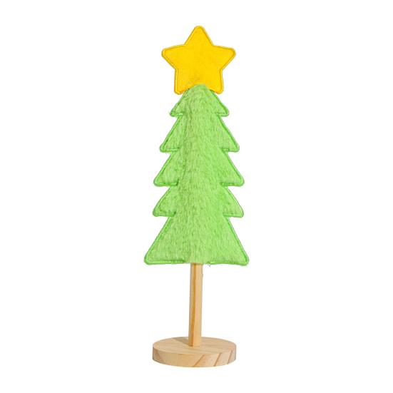 Small Tabletop Christmas Tree Ornament with Wooden Base Mini Artificial Christmas Tree Holiday Home Decoration