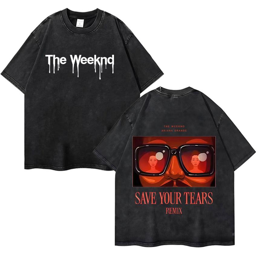 Camiseta Clásica Oversize Lavada Vintage XO de The Weeknd para Hombre y Mujer Camisetas de Manga Corta de Alta Calidad Camisetas Acogedoras para Adolescentes