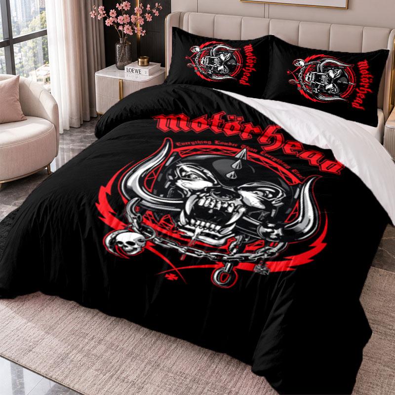 Motorhead 3Pcs Bedding Set Duvet Cover With Two Pillowcases For Bedroom Home Decoration