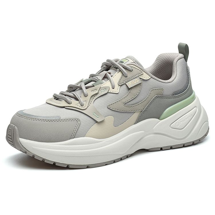 FILA Fashion Sneakers Cool Lightweight Synthetic Leather Low Top Marathon Running Shoes Women Sneakers Gray Green F12W144154FSF