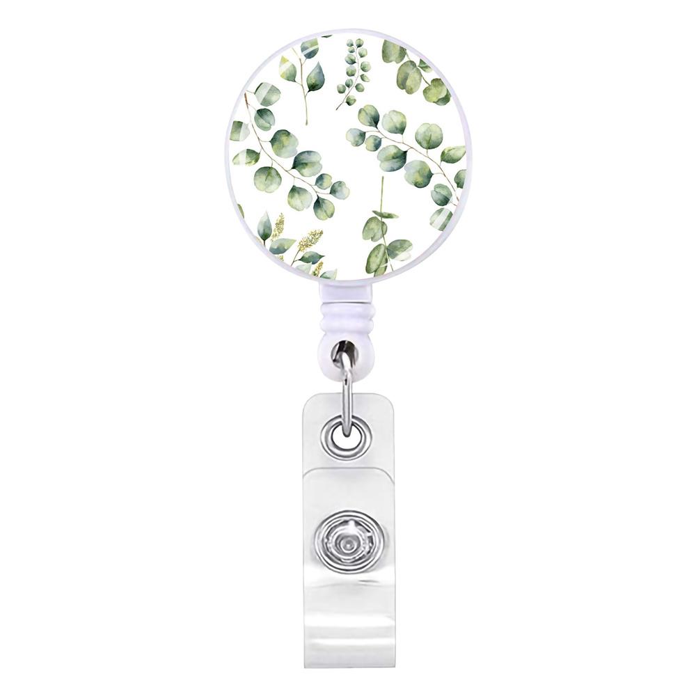 Flower Succulents Retractable Badge Reel Lanyards Id Name Card Badge Holder Nurse Student Employee Card Alligator Clip Supplies