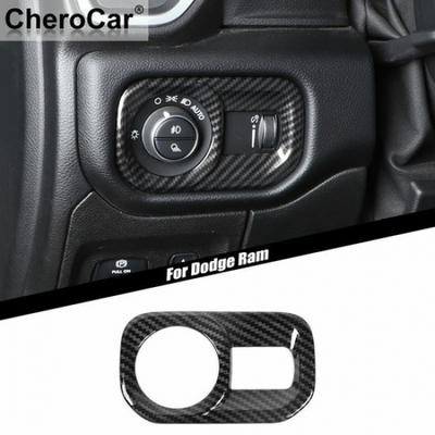 Carbon Fiber Headlight Switch Button Cover Trim For Dodge Ram 1500 2018 19