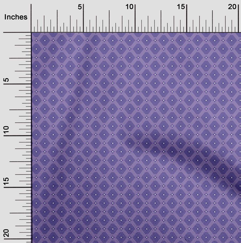 oneOone Cotton Flex Bläulich Violett Stoff Geometrisches Nähmaterial Druckstoff Meterware 40 Zoll