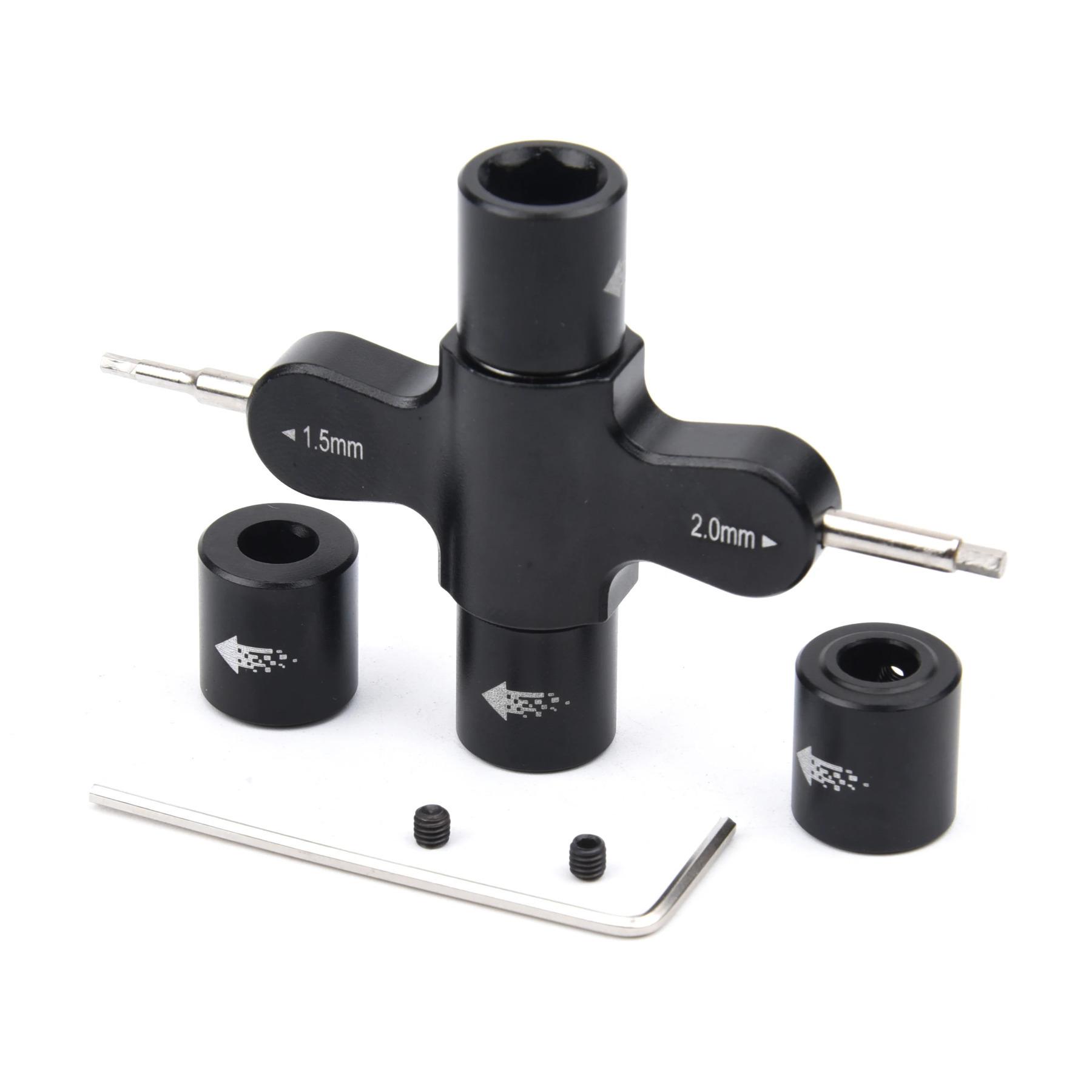 

Гайковий ключ RC 4-в-1 Односторонній підшипник M3/M5 Гайки двигуна 1,5 мм Шестигранна викрутка 2 мм Швидкоз’ємний інструмент для FPV Racing Drone Repair DIY