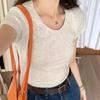 Tricou de Bumbac Slim Fit cu Decolteu Rotund, Stil European, Colecția 2025 - Mânecă Scurtă, Bază Versatilă pentru Stratificare