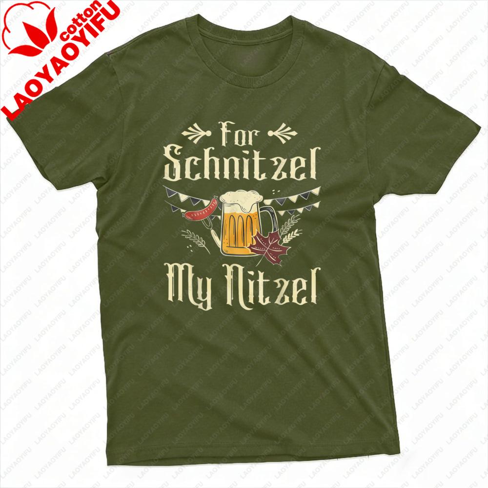 For Schnitzel My Nitzel Beer Mug Sausage Oktoberfest Unisex TShirt Cotton Summer Short Sleeve Casual Fashion Top Gift Party Wear