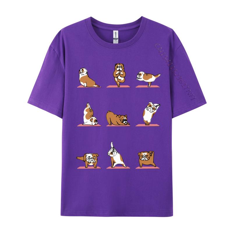 Englische Bulldogge Yoga Vintage T-Shirt Schwarzes T-Shirt Gutscheine Geburtstag Herren T-Shirt Slim Fit Grafik-T-Shirt Baumwolle