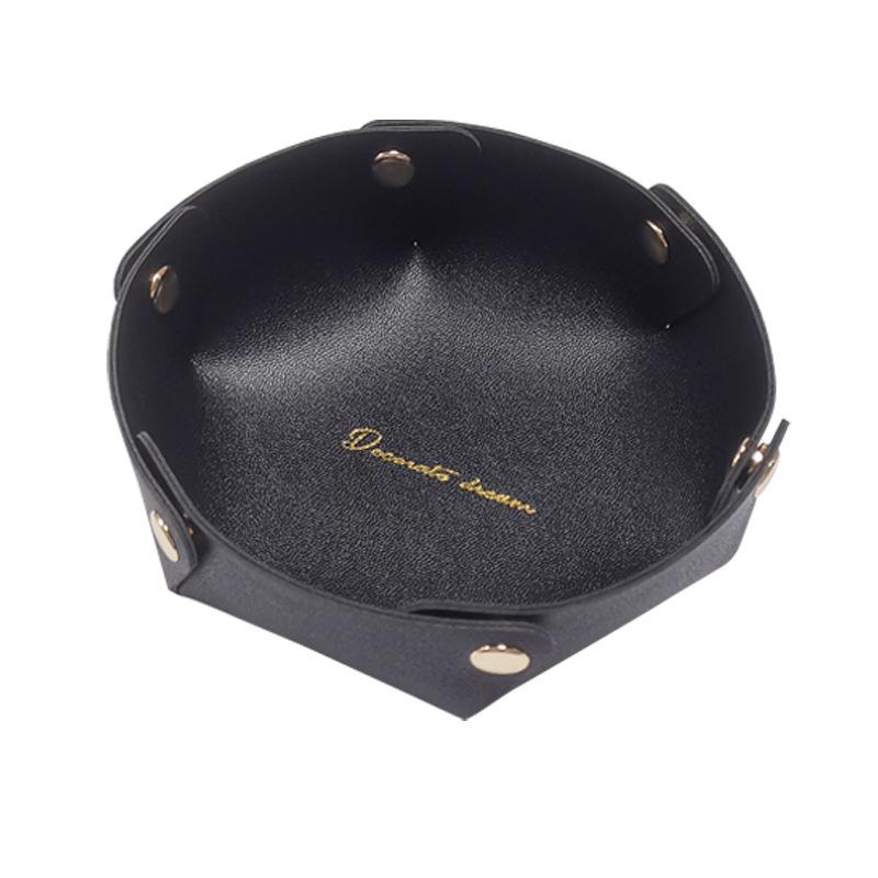 Tabletop Storage Tray PU Leather Key Cosmetics Storage Box Home Use Decoration Dice Tray Detachable Table Furniture Space-saving Objects Organizer