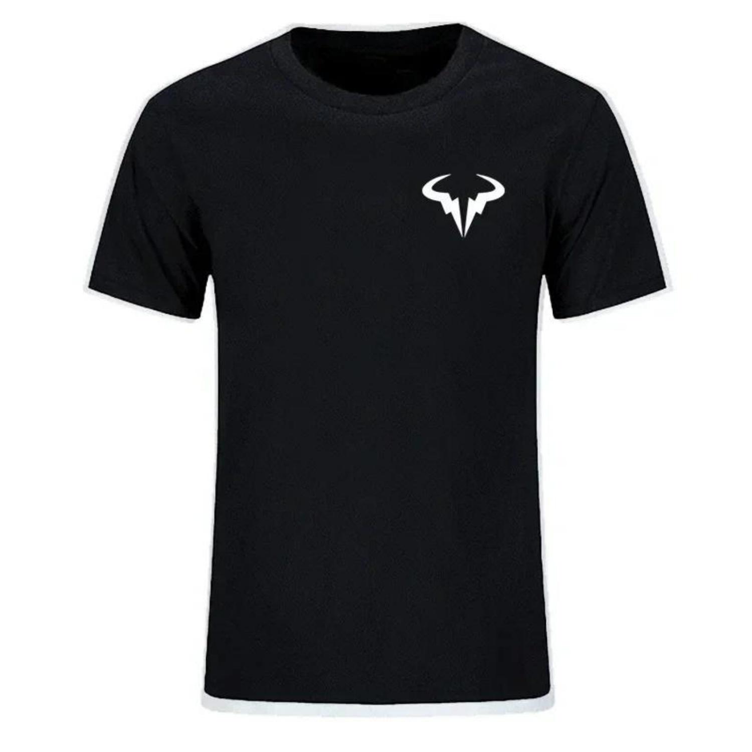 

The New Popular Rafael B B Nadal Tennis Player Printed T-shirt Men s Short Sleeve Cotton T-shirt High Quality Men s Crewneck Top S чёрный