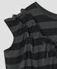 Taibseobiseu Asymmetric Off Shoulder Stripe Top [Charcoal]