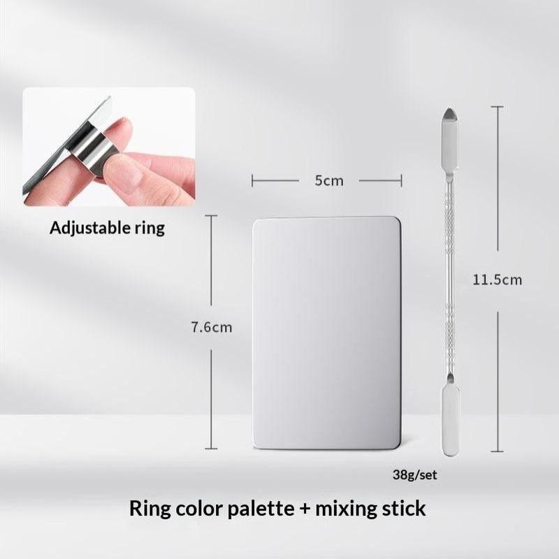 Edelstahl Make-up Mischpalette mit Spatel zum Mischen von Foundation, Lippenstift, Concealer, für den täglichen professionellen Gebrauch