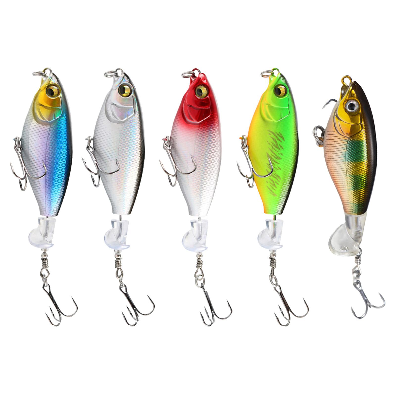 

5Pcs Propeller Surface Tractor Rotating Hard Baits Fish Hook Propeller Noise Baits Propeller Tractor Hard Bait S