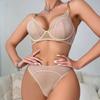 Sexy erotic underwear ultra-thin perspective grid large size underwear large chest small breast bra cover