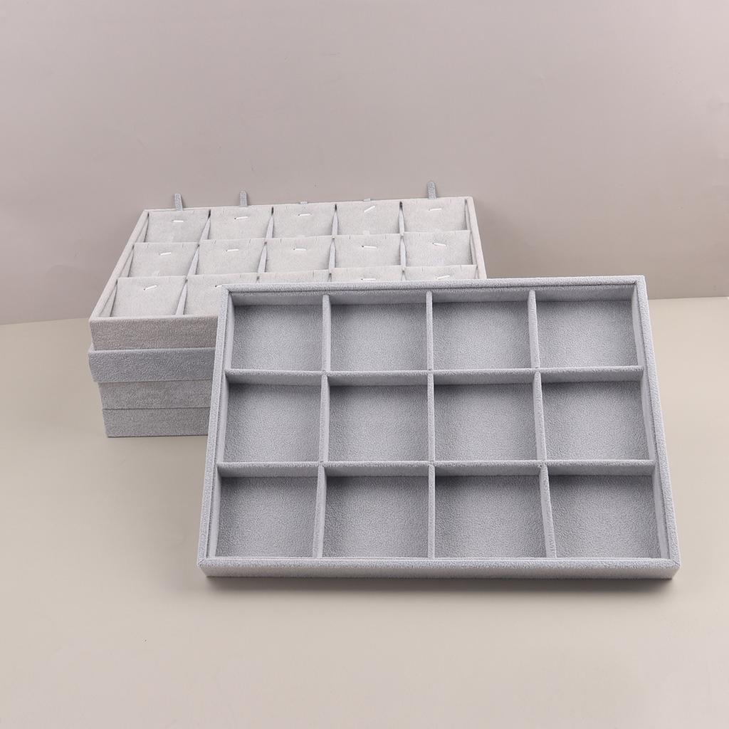 Schmuckdisplay aus Samt, stapelbar, exquisiter Schmuckhalter, tragbar, Organizer-Box für Ringe, Ohrringe und Halsketten