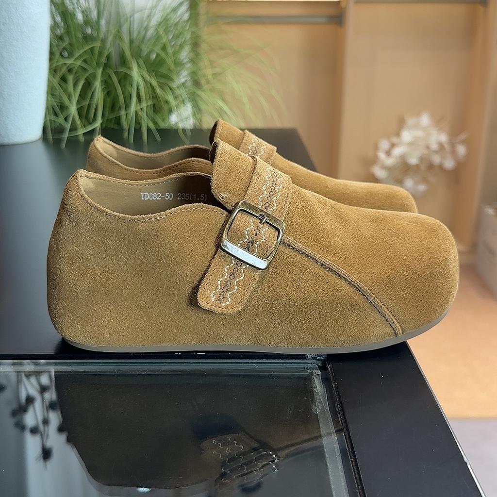 All-inclusive höhenerhöhende Boken-Schuhe für Damen 2025 neuer Herbst weichsohlige faule Leute mit einem Pedal, schöne dicksohlige Boken-Schuhe fo