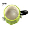 Dreidimensionale Geistertasse Grüne Keramik-Wassertasse mit Henkel, 3D Halloween Dekorationstasse, Thematische Kaffee Tasse 490ml Fassungsvermögen, Kreatives Trinkgeschirr
