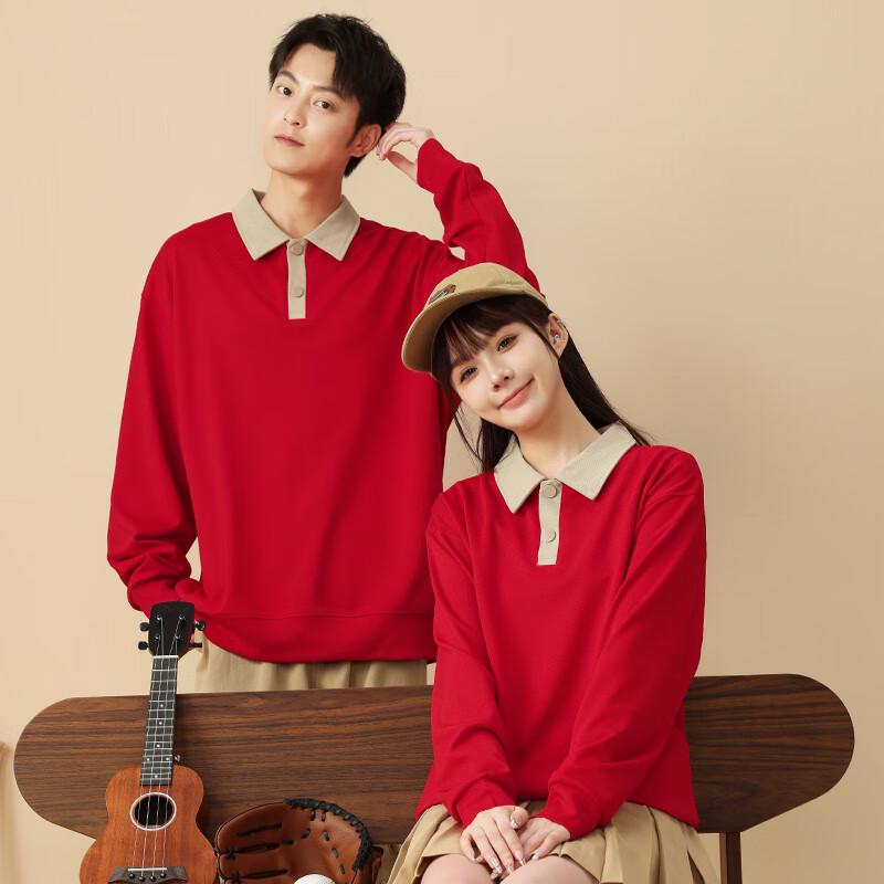 ROMON Unisex Casual Drop-Shoulder Turn-Down Collar Sweatshirt