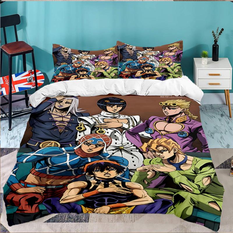 3PCS Jojo Bedding Set,Including 1pc Duvet Cover And 2pcs Pillowcases Perfect for Bedroom, Dormitory, Large size Fan Christmas gift