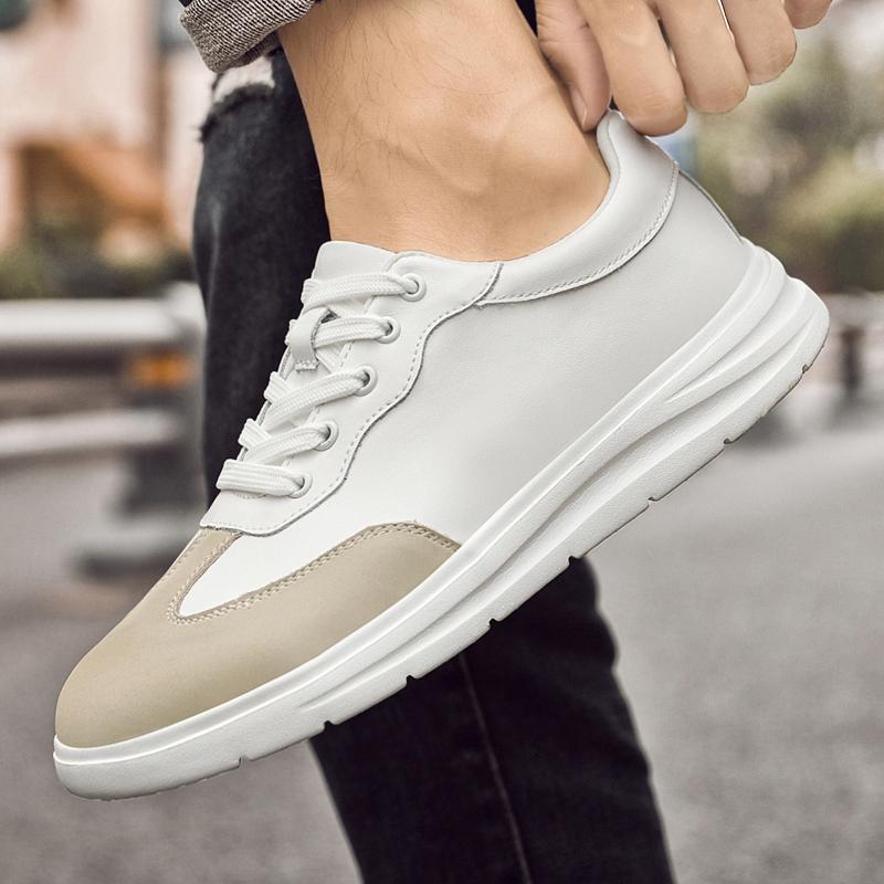 Fashion New Brand Mesh Cloth Flats Leather Casual Jogging Shoes All-match Men's Walking Footwear Men's Breathable Business Skate Shoes