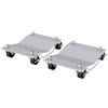 Two Piece Car Wheel Dolly With Swivel Casters Non Slip Metal Plates 680kg Capacity Grey