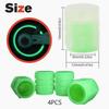 100PCS Glow-in-The-Dark Car Tire Valve Cap Luminous Night Rider Covers Universal Fluorescent Waterproof Lights Stem Caps for Most Vehicle Tires