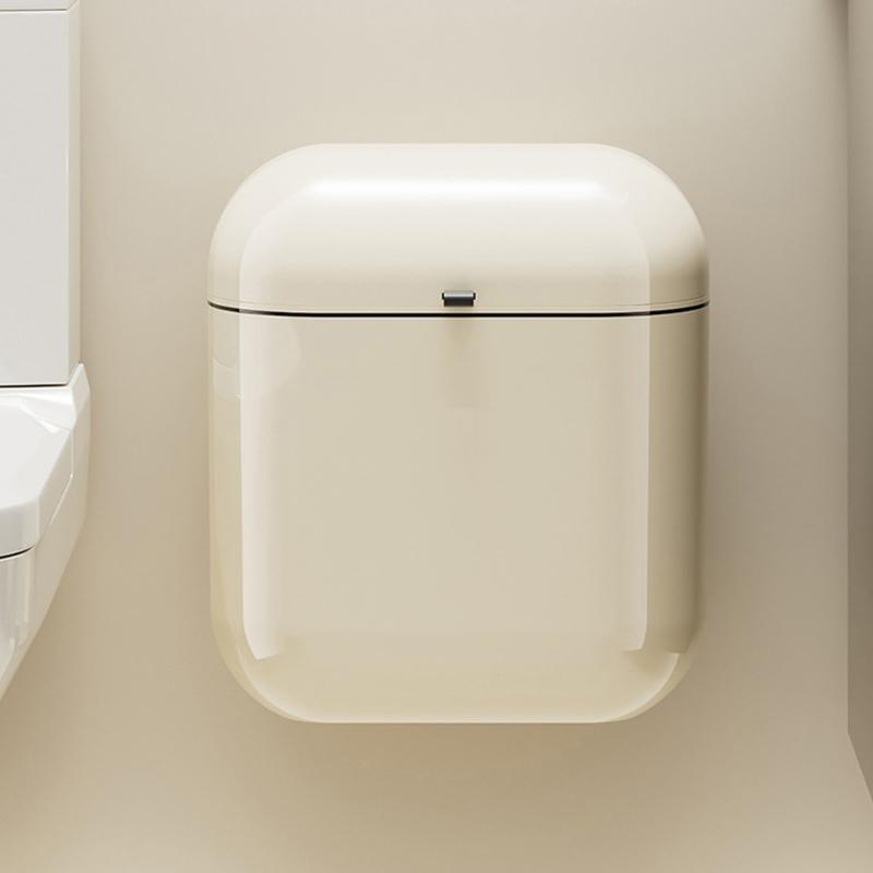 Space Saving Wall Mounted Trash Can Waterproof Plastic With Lid For Kitchen Bathroom Office Dorm