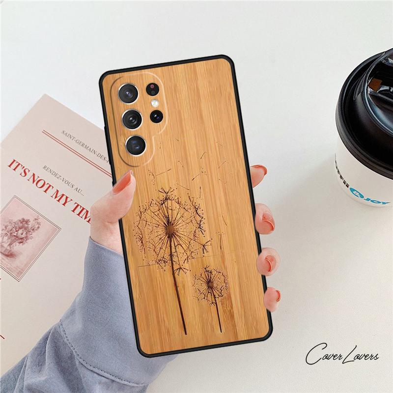 Bamboo Wooden ANIMALS phone case For Samsung Galaxy S24 S25 S23 S22 Ultra Note 10 20 Plus S20 S21 FE Cover