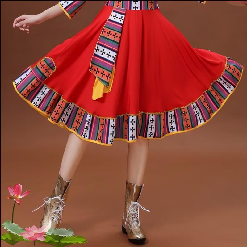 Tibetan Dance Performance Long Skirt 3XL