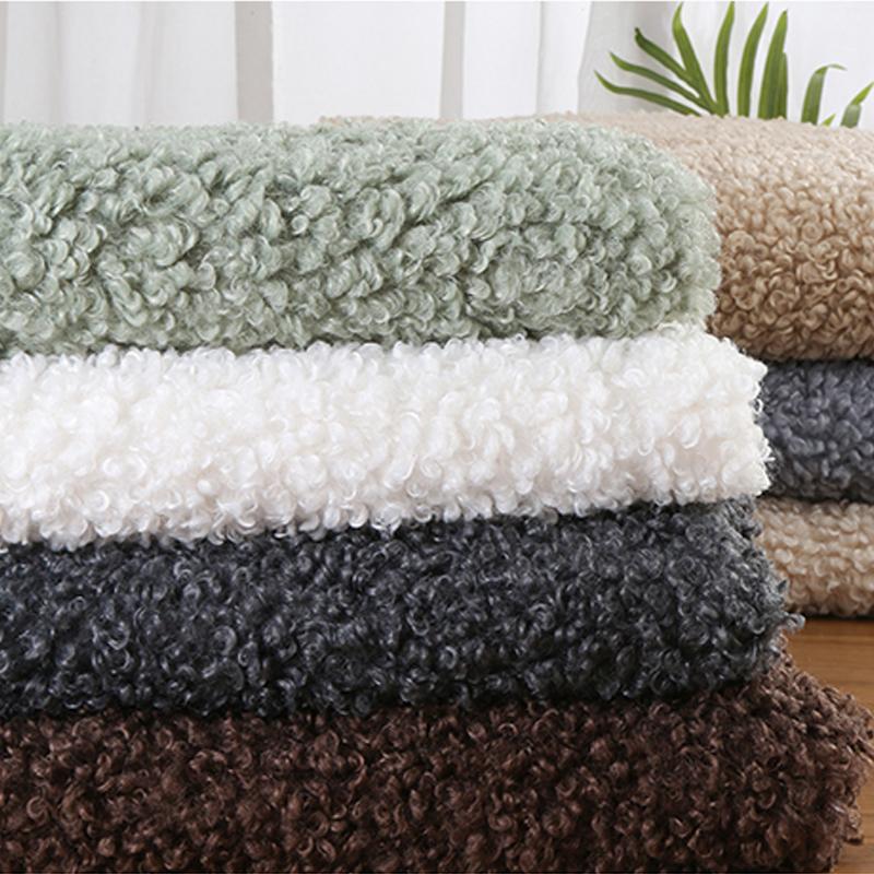 50x50cm Thicken Imitation Middle Sheep Roll Wool Plush Fabric for Cotton Doll Hair Cloth Plush Toy Handmade DIY Clothing Fabric