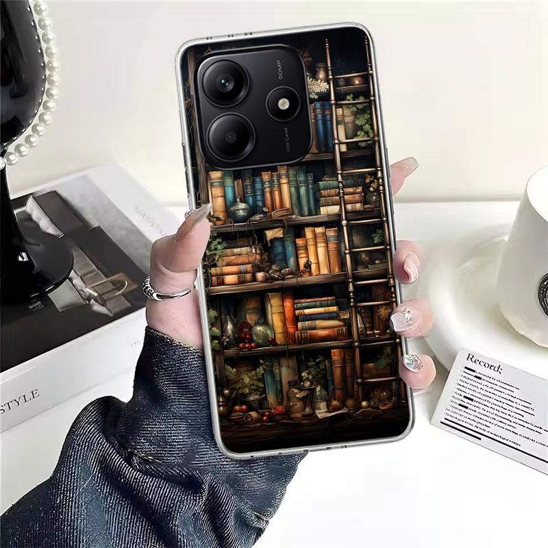 Read Books illustration Reading Soft Phone Case For Xiaomi Redmi Note 15 14 14S 13 12 Pro Plus 12S 11 11S 11E 10 10S 11T 5G Fund