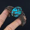 Tibetan Turquoise Bangle, 999 Copper Wire Wrapped Jewelry, Gemstone Bangle, Gift For Her Handmade Dainty Jewelry