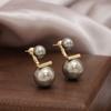 Light luxury high-end pearl earrings women's unique niche design earrings Internet celebrity temperament rear hanging versatile earrings