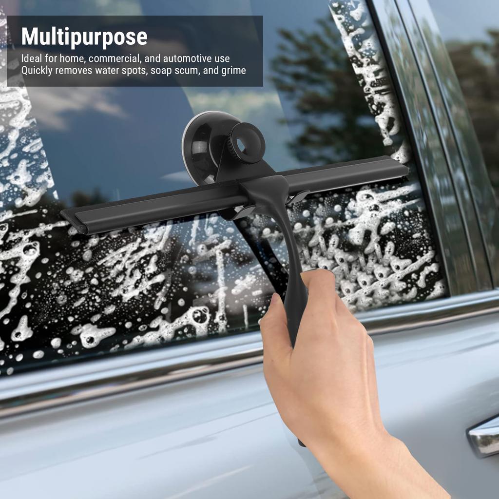 Stainless Steel Squeegee All Purpose Shower Window Squeegee with Hook for Household Easy Cleaning Stainless Steel Squeegee