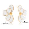 Yori Trending Stainless Steel Metal Oil Drip Flower Earrings for Women Prevent Allergy Metal Daily Summer Jewelry Accessories