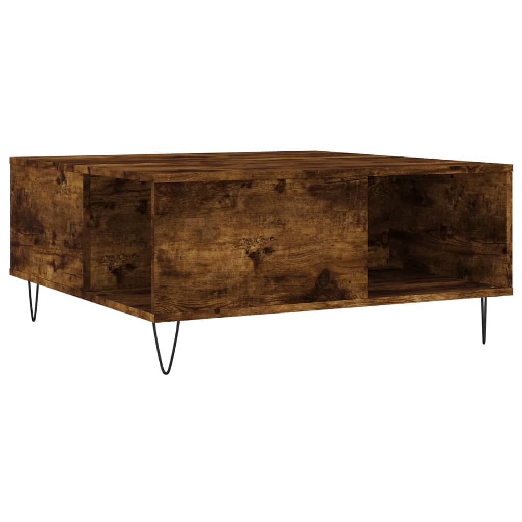 Coffee Table Smoked Oak 80x80x36.5 Cm Engineered Wood